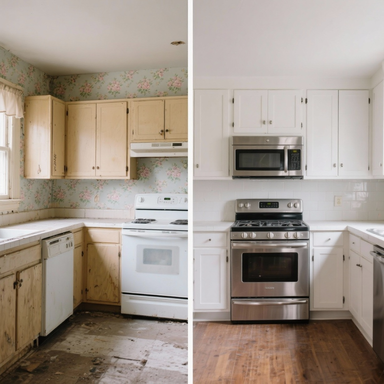 before-and-after kitchen renovation