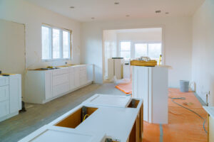 Kitchen remodel furniture installation accessories and tools adjustment on kitchen cabinets